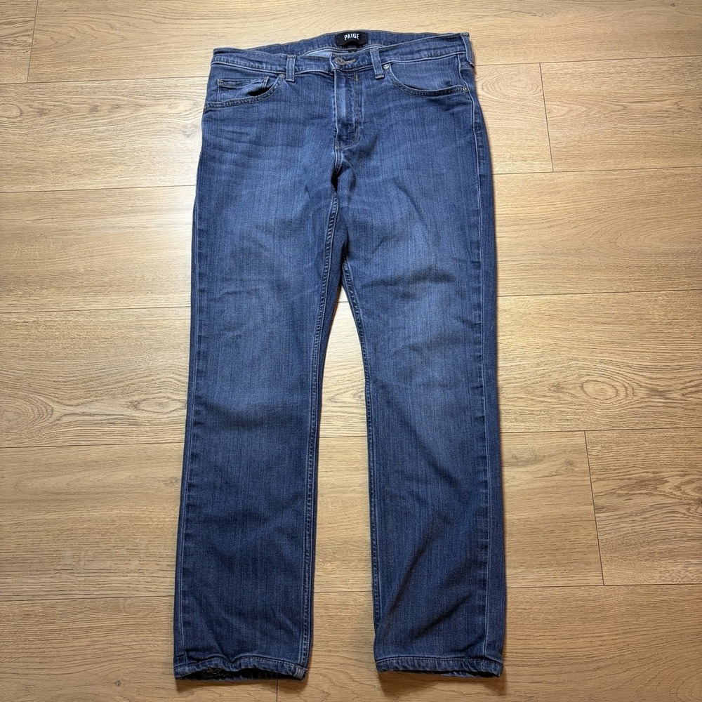 Paige Federal Jeans Men 32 Blue Denim Pant Cellar Stretch Comfort Whisker